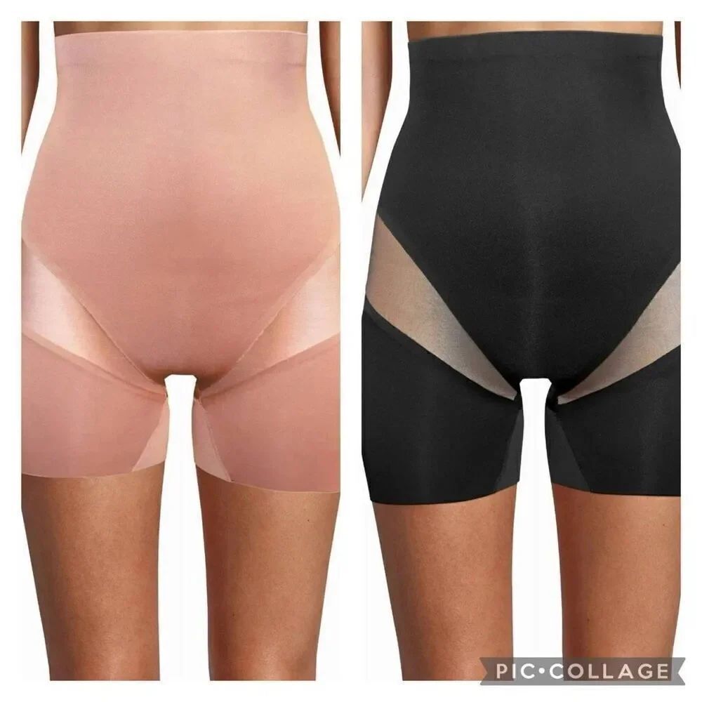 Nicole Miller Women’s 2-Pack Scuba High Waist Shaping Shorts Black/Cafe Latte M